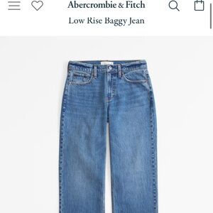 Abercrombie & Fitch Blue Low Rise Baggy Jeans